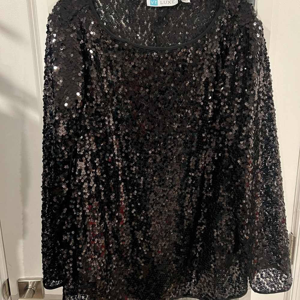 Black Sequin Top
